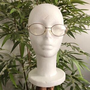 Vintage FENDI Eyeglasses Gold Round Metal Oval Frames Preppy Academia Retro 90s
